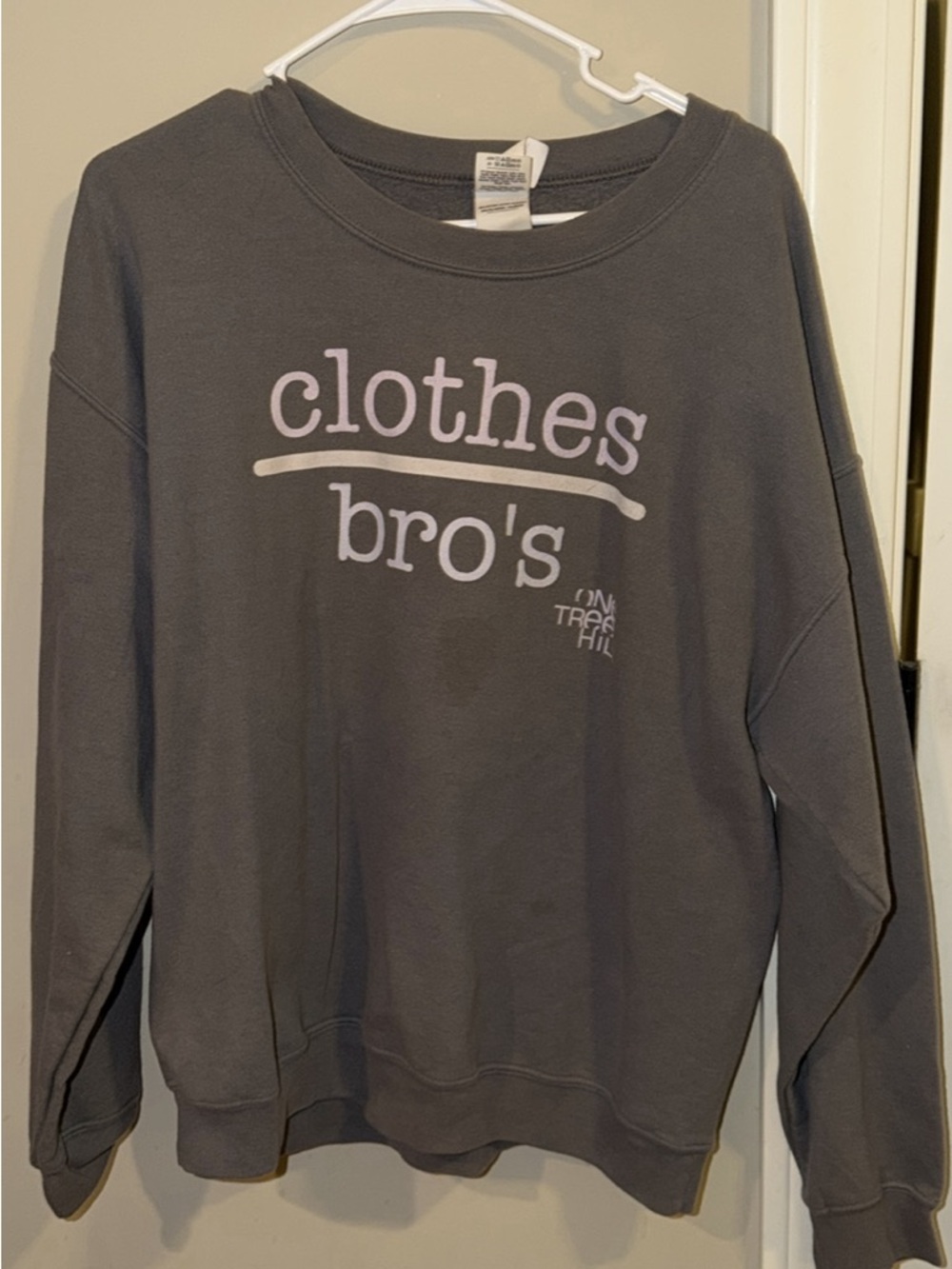 Charcoal Grey Graphic Sweatshirt with Light Pink Text